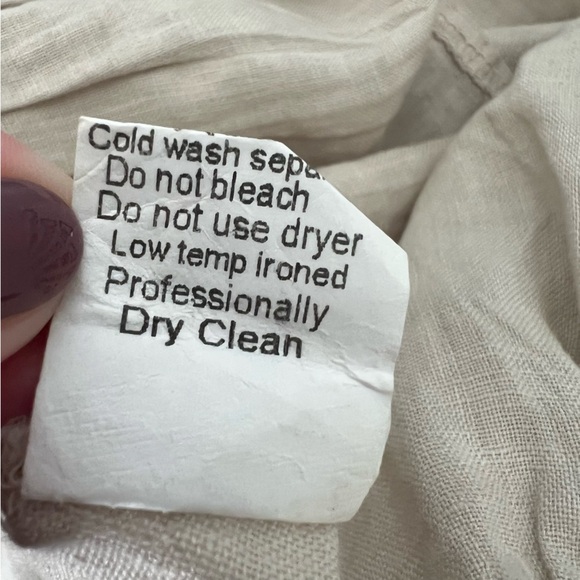 Terzo Millennio Italian Linen Shift Dress Minimalist Tie Back Vacation Resort L - Picture 11 of 12